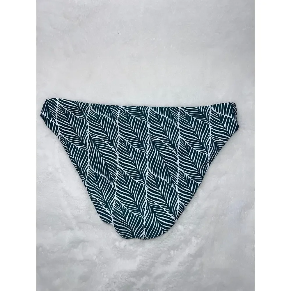 Gianni Bini Women's XS Black Leaf Print‎ Bikini Bottoms
